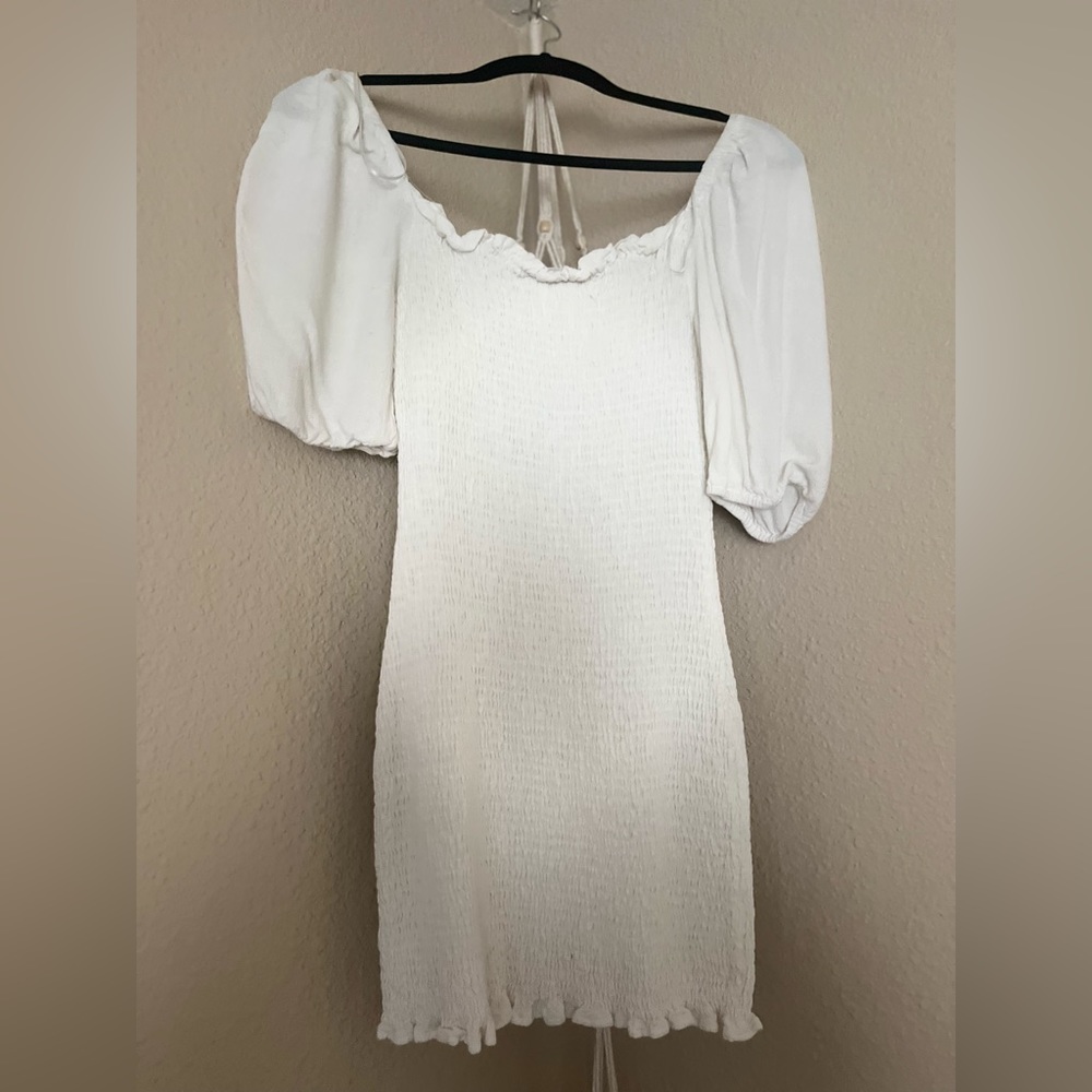White scrunch dress!